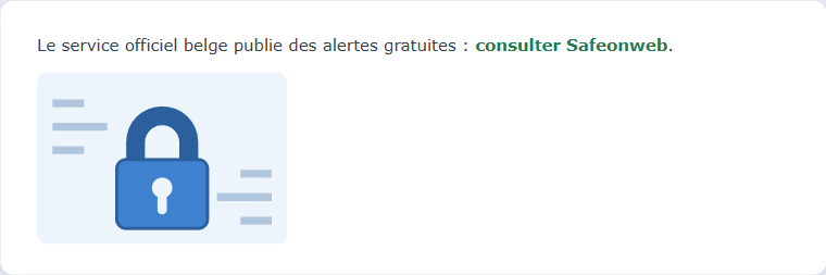 Un paragraphe contenant un lien vert, suivi d'une image de cadenas