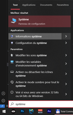 Vérifier la virtualisation dans Informations système