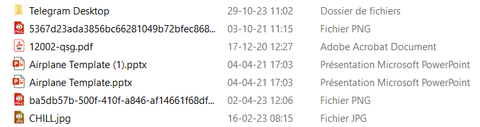 explorer type fichier icones