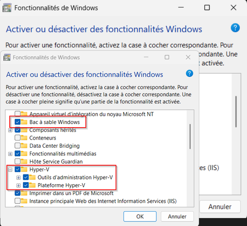 Activation du bac à sable dans Windows