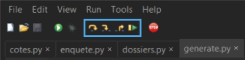 thonny debug toolbar