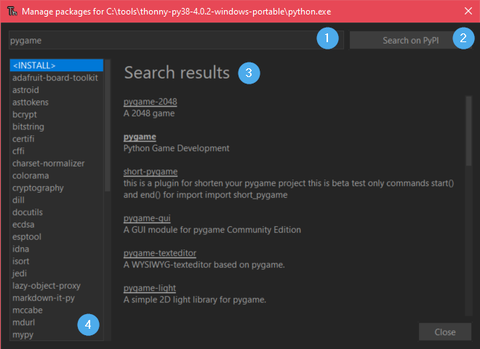 thonny package manager