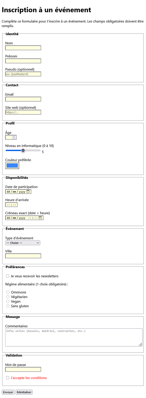screenshot exercice complet