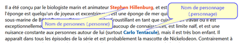 consigne personnages
