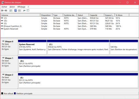 organisation disques screenshot