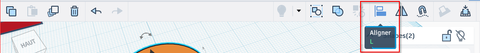 Bouton Aligner dans la barre d'outils de TinkerCad