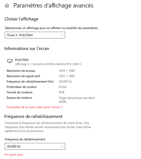 frequence rafraichissement